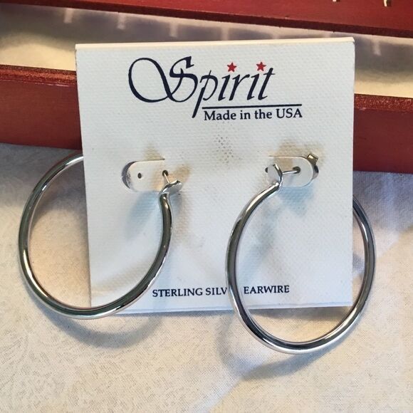 $10 ea or 3/$20. NWT. Silvertone Hoop Earrings - Picture 4 of 4